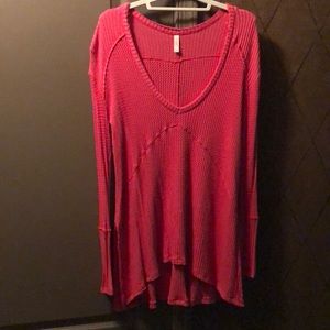 Free people XS Peach Long Sleeve Shirt